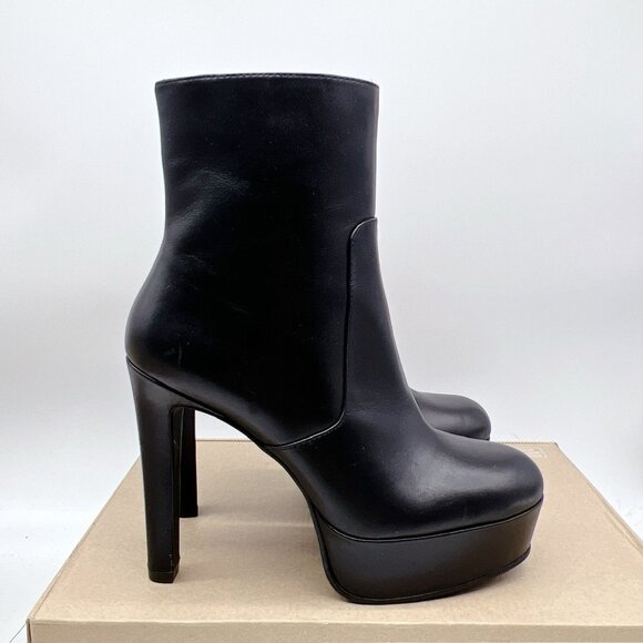 STUART WEITZMAN 121MM Ave 130 Platform High Heel Ankle Boots Black Leather US 7 - Picture 3 of 11